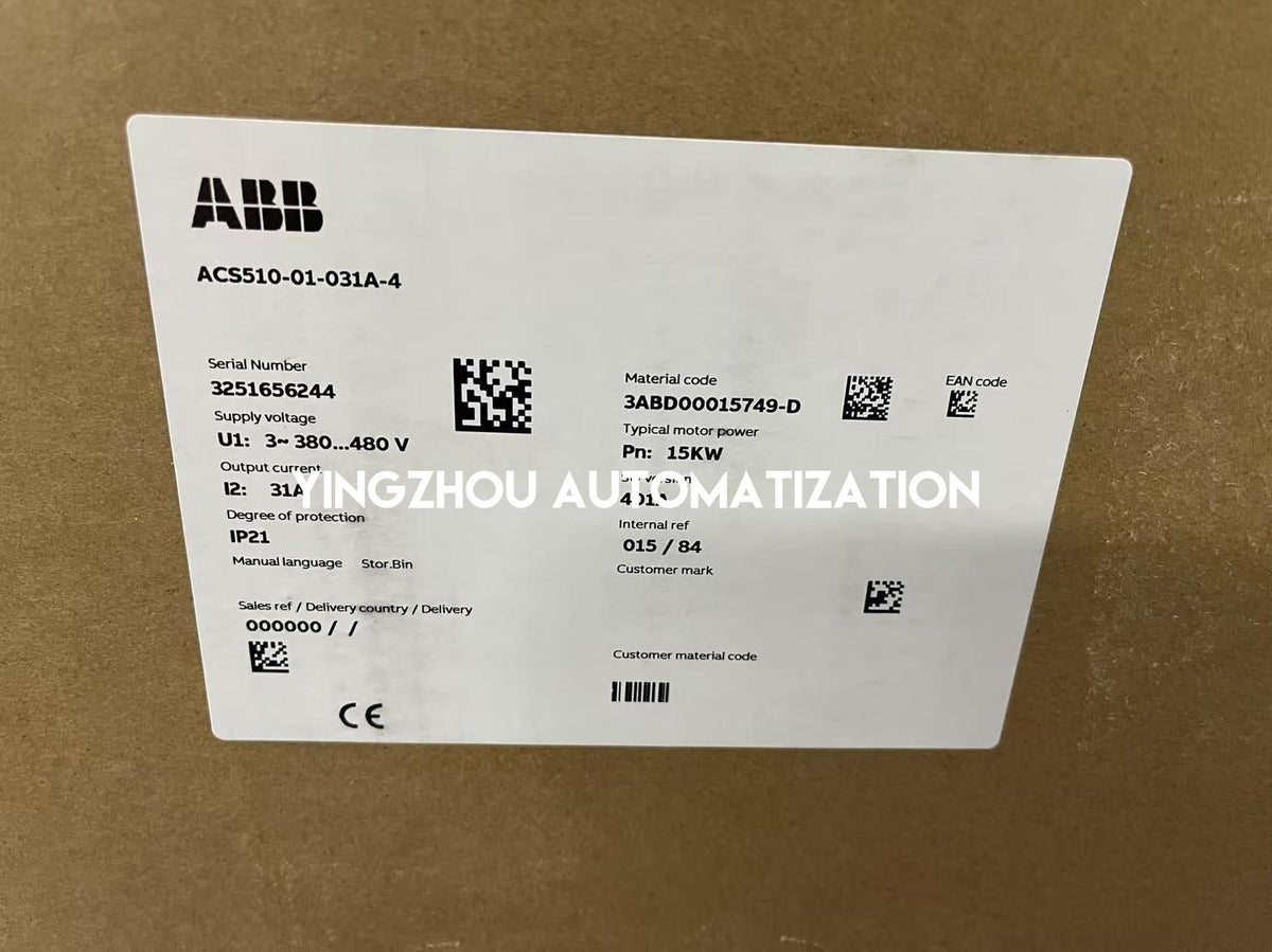 ABB ACS510 AC Drive | 15kW (20HP) 400V 3-Phase | ACS510-01-031A-4 VFD for Fans & Pumps | Brand New Original-vezhoo