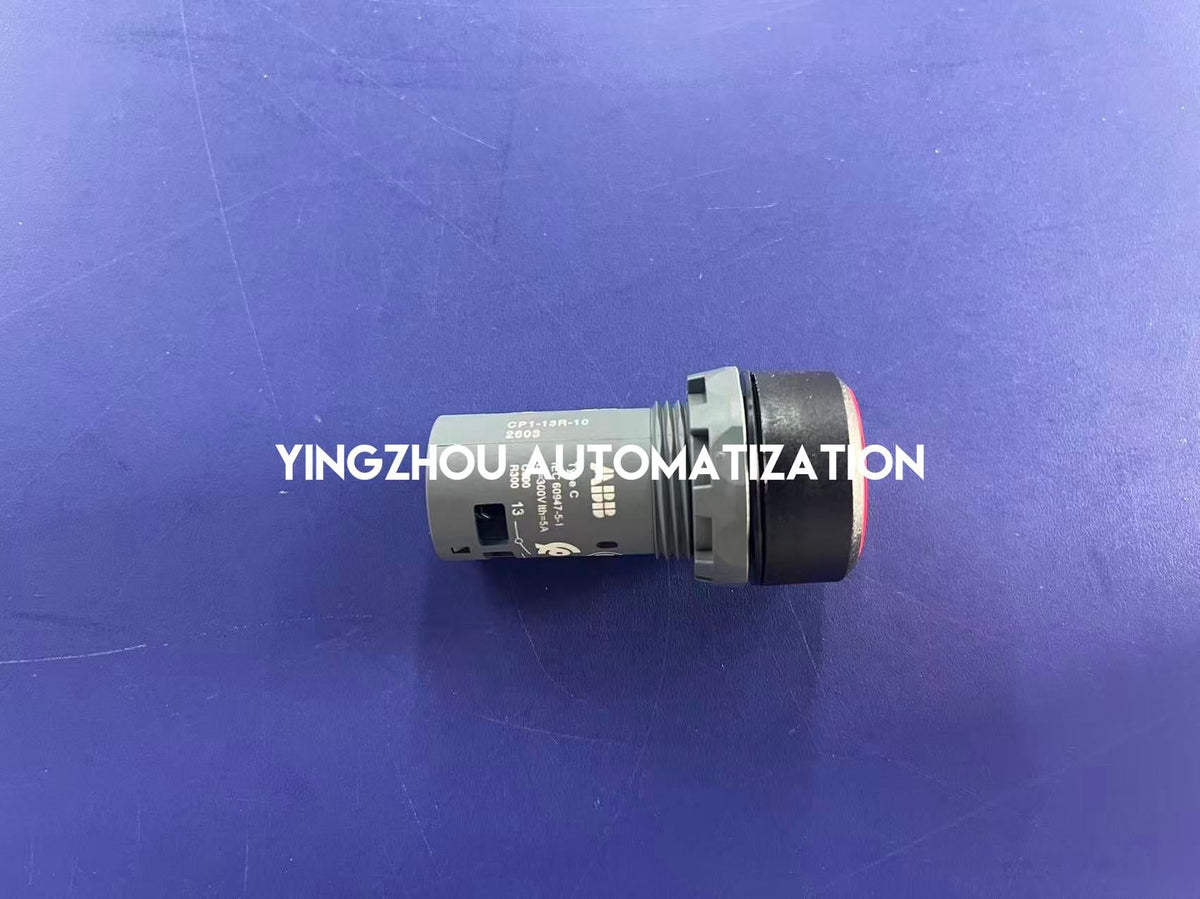 ABB CP1-13R-10 Compact Pushbutton - Illuminated, Red, 220V AC/DC, 1 NO, Momentary-vezhoo