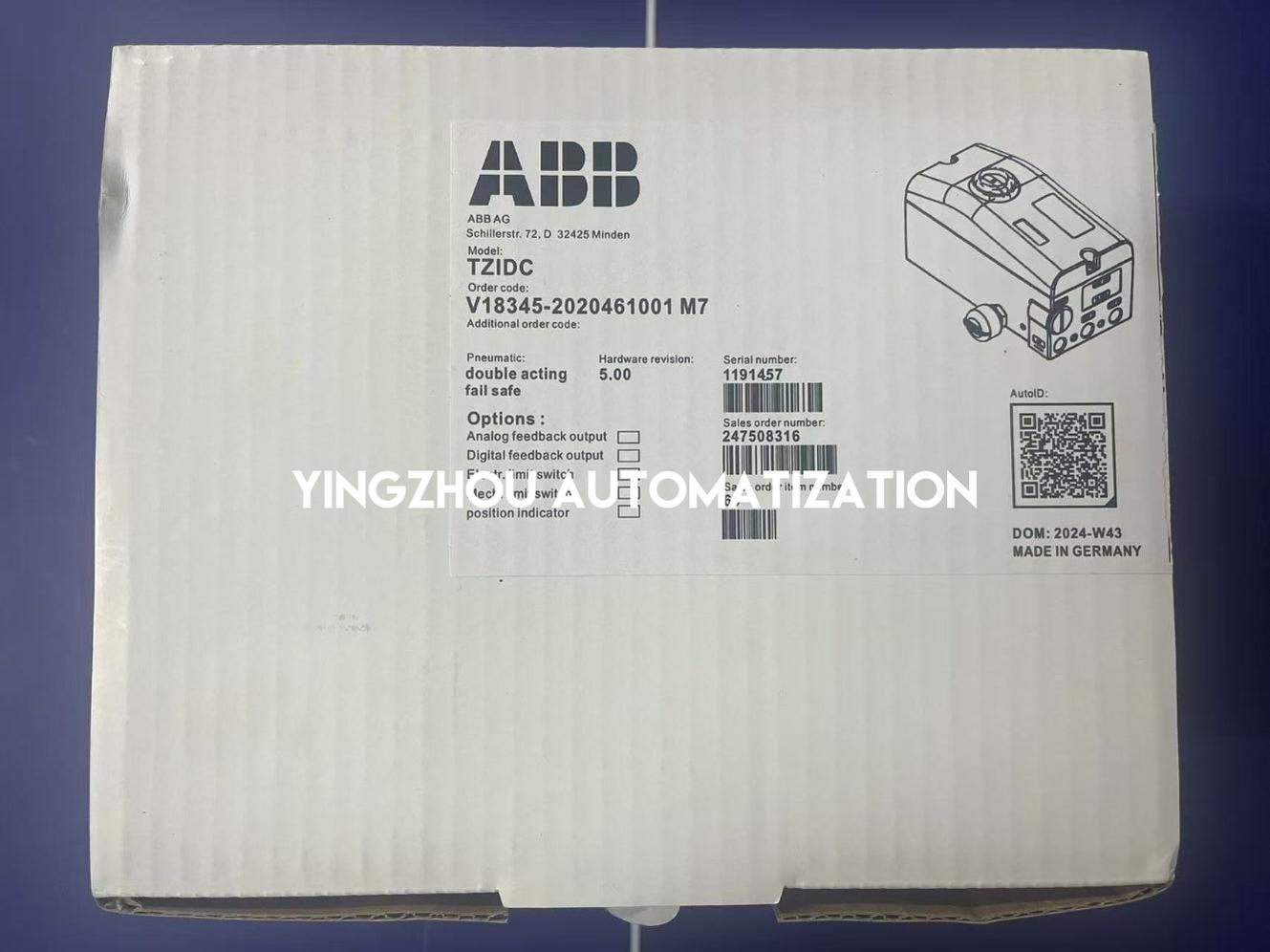 ABB V18345-2020461001 M7 TZIDC Digital Positioner | 4-20mA, HART, SIL2, Double Acting-vezhoo