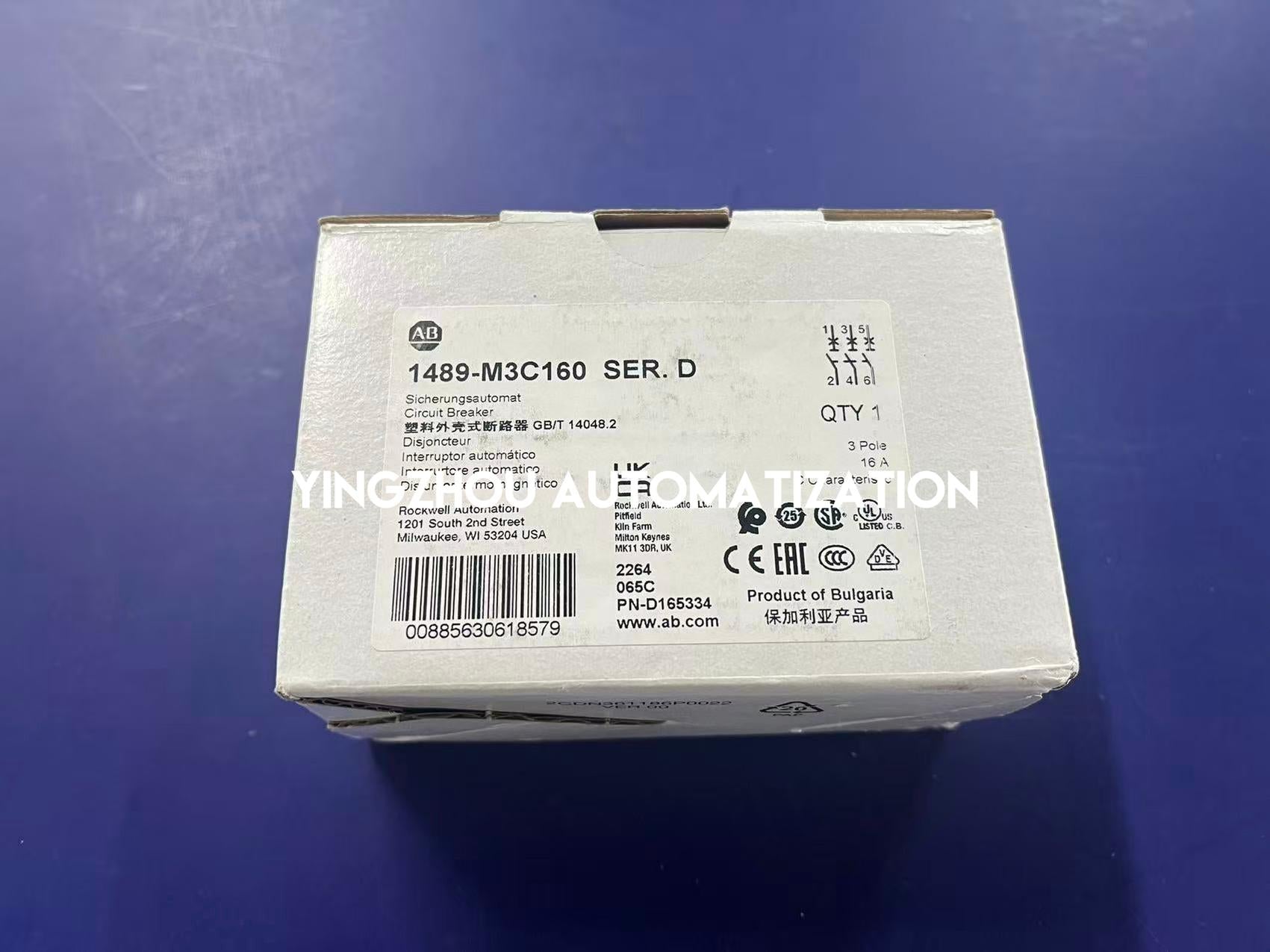 Allen-Bradley 1489-M3C160 Circuit Breaker | 3-Pole | 16A | C-Curve | Branch Protection-vezhoo