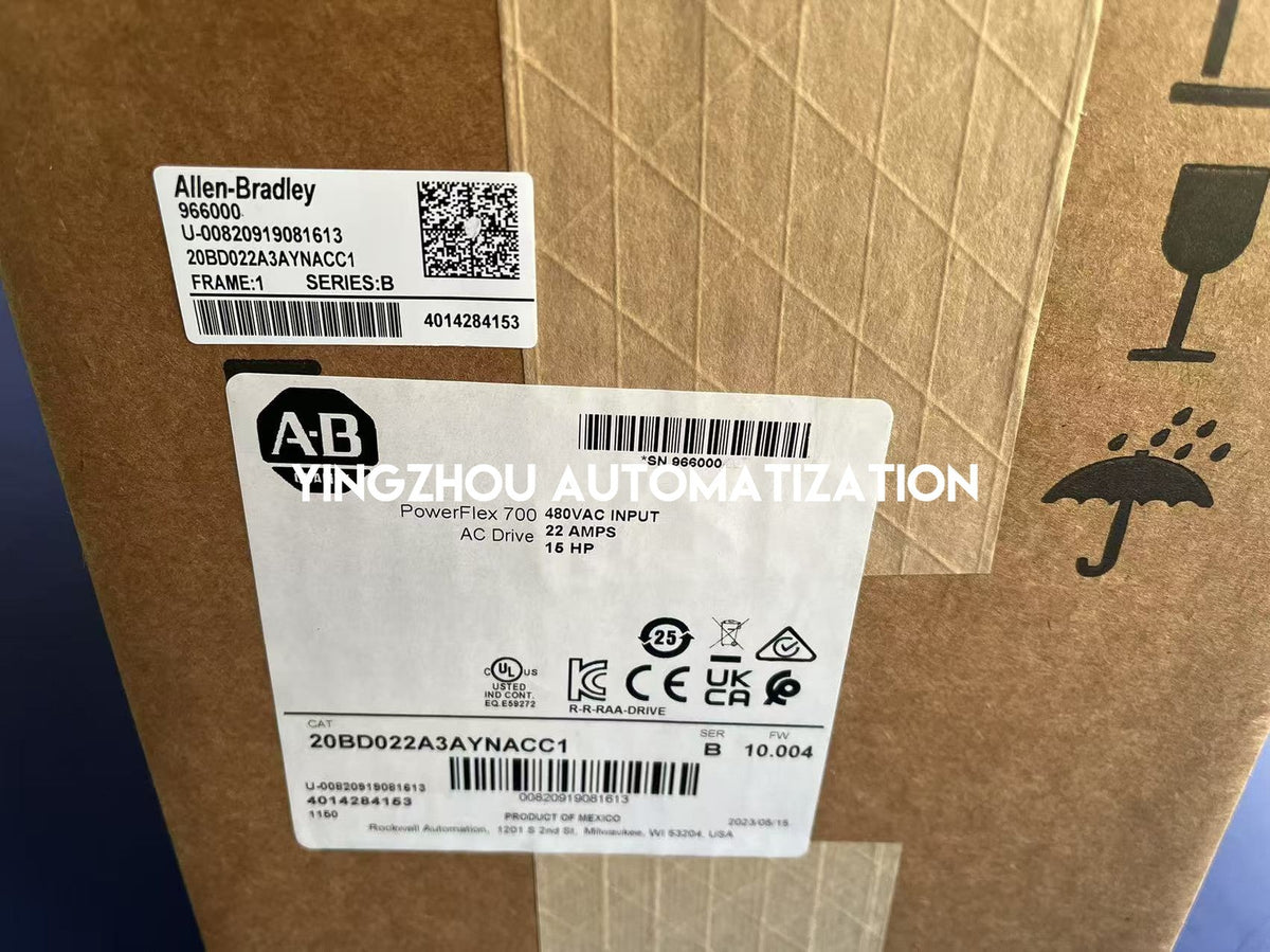 Allen-Bradley 20BD022A3AYNACC1 PowerFlex 700 VFD | 15 HP, 22A, 480V AC, ControlNet-vezhoo