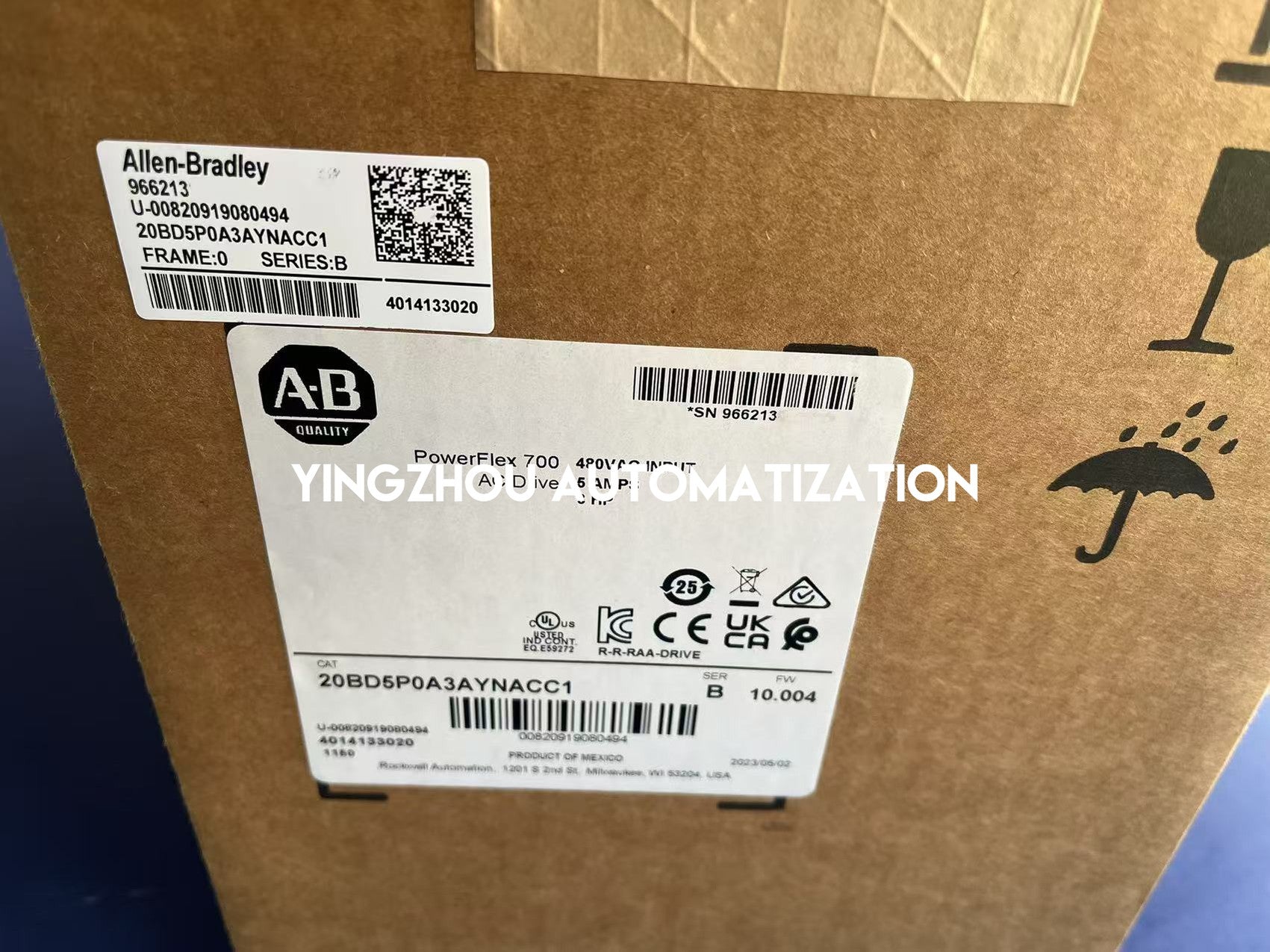 Allen-Bradley 20BD5P0A3AYNACC1 PowerFlex 700 VFD | 3.0 HP, 5.0A, 480V AC, IP20-vezhoo