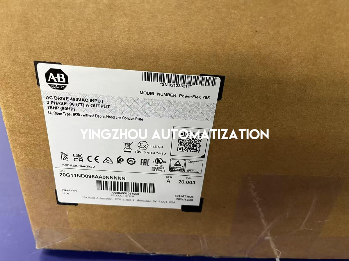 Allen-Bradley 20G11ND096AA0NNNNN PowerFlex 755 VFD | 75 HP, 480V AC, Frame 5-vezhoo