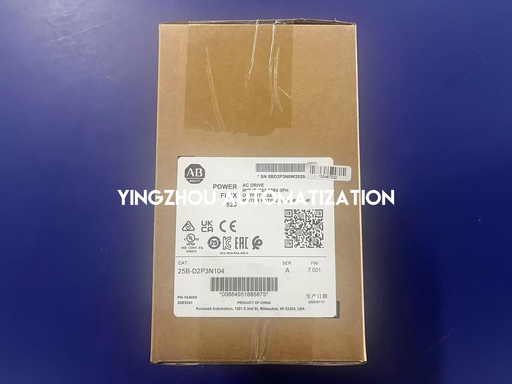 Allen-Bradley 25B-D2P3N104 PowerFlex 525 VFD - 0.75kW (1.0HP) 480V 3-Phase | High-Performance Compact Drive-vezhoo