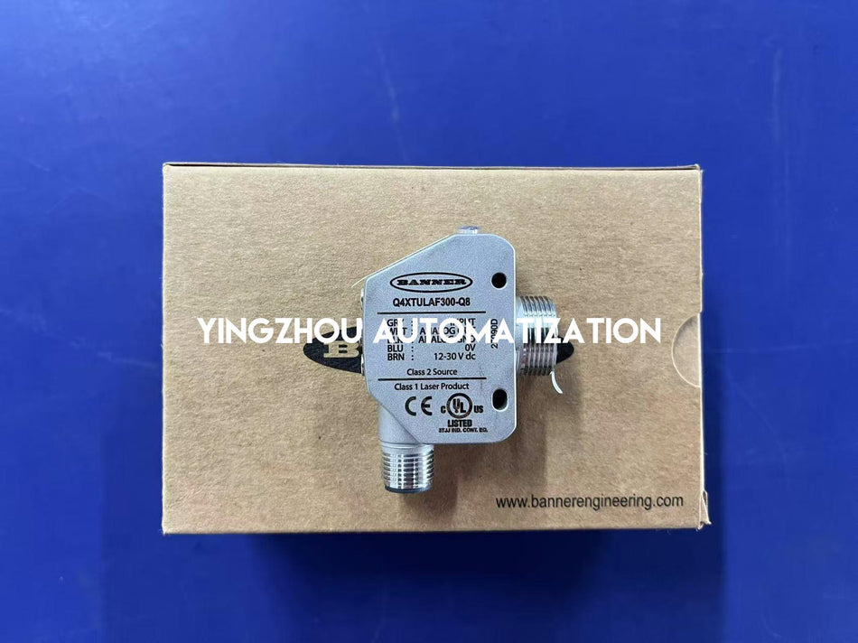 Banner Q4XTULAF300-Q8 Rugged Laser Distance Sensor - 300mm Range, M12 Connector-vezhoo