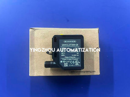 Banner Q5XKULAF3000-Q8 Laser Sensor - Q5X Series, 3000mm Range, 0-10V Analog, IO-Link-vezhoo