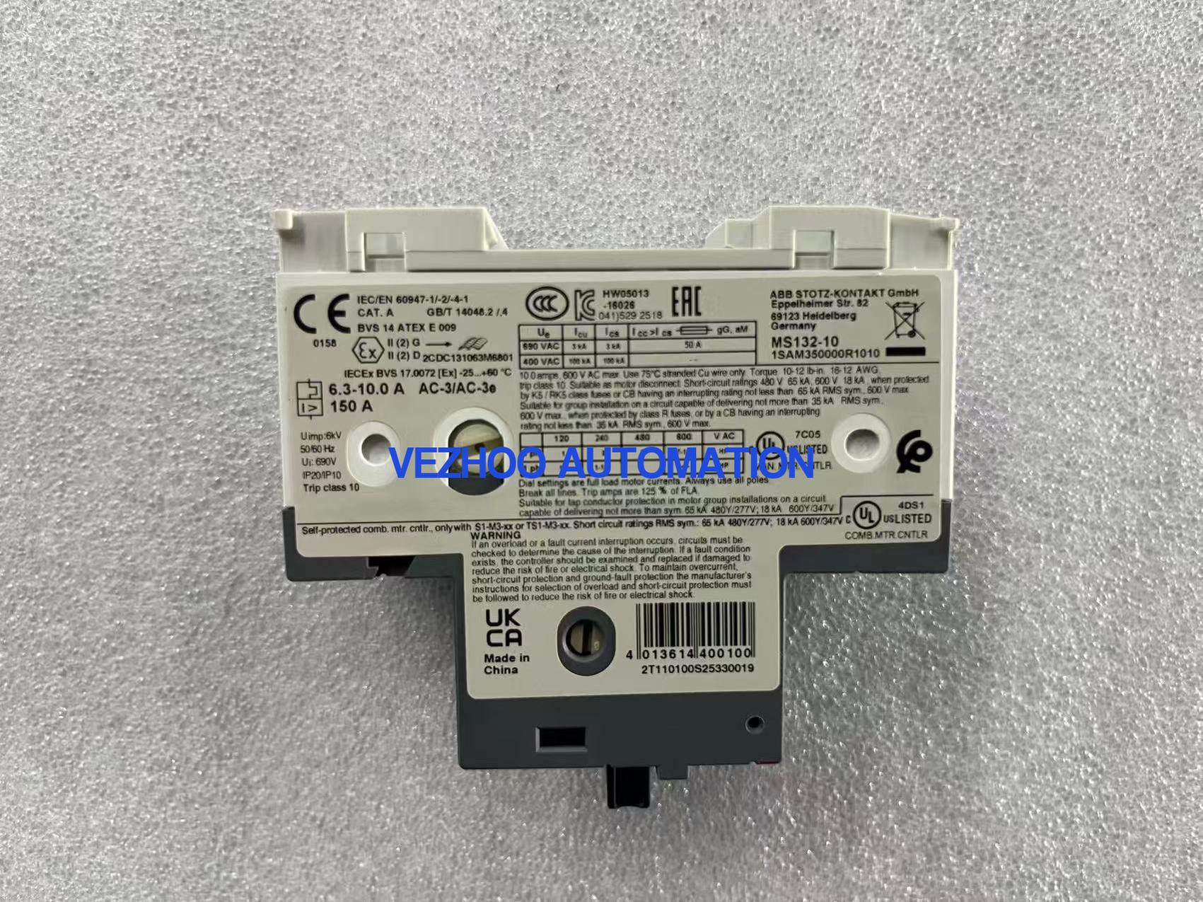 Brand New Original ABB 1SAM350000R1010 MS132-10 Manual Motor Starter 6.3-10 A-vezhoo