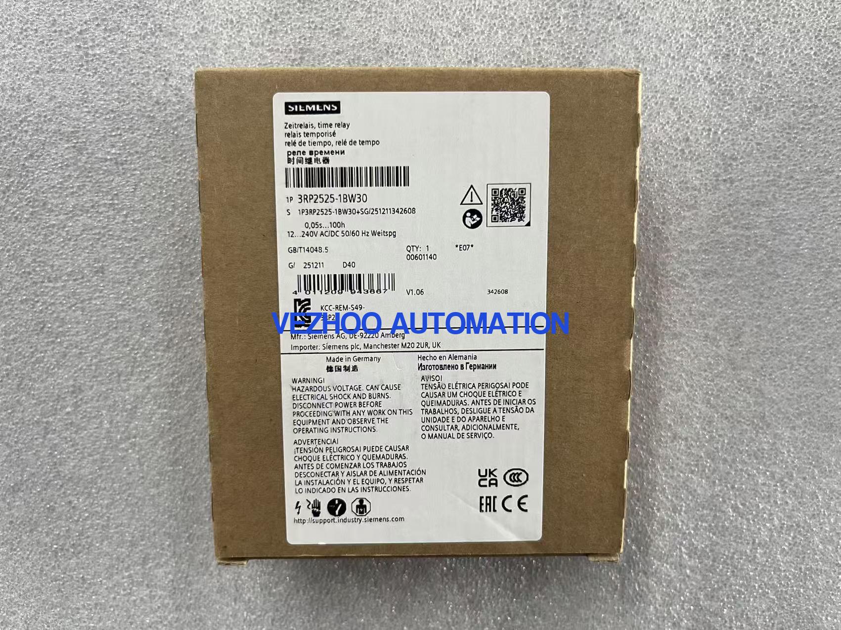 Brand New Original SIEMENS 3RP2525-1BW30 Multi-Function Time Relay 24-240V AC/DC-vezhoo