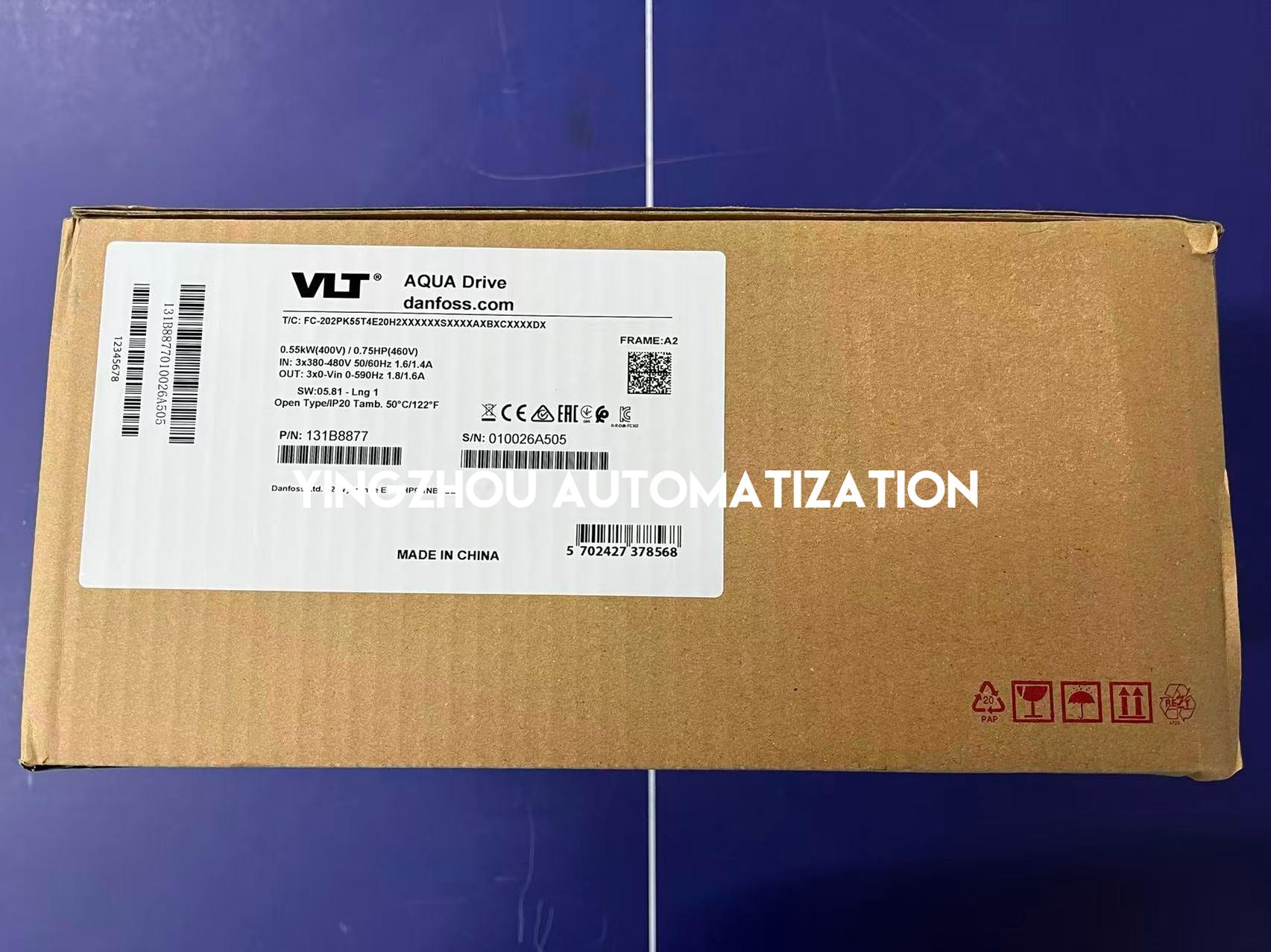 Danfoss VLT AQUA Drive FC 202 | 0.55kW (0.75HP) 3-Phase 380-480V | 131B8877 Pump & Fan VFD | FC-202PK55 Model | Brand New Original-vezhoo
