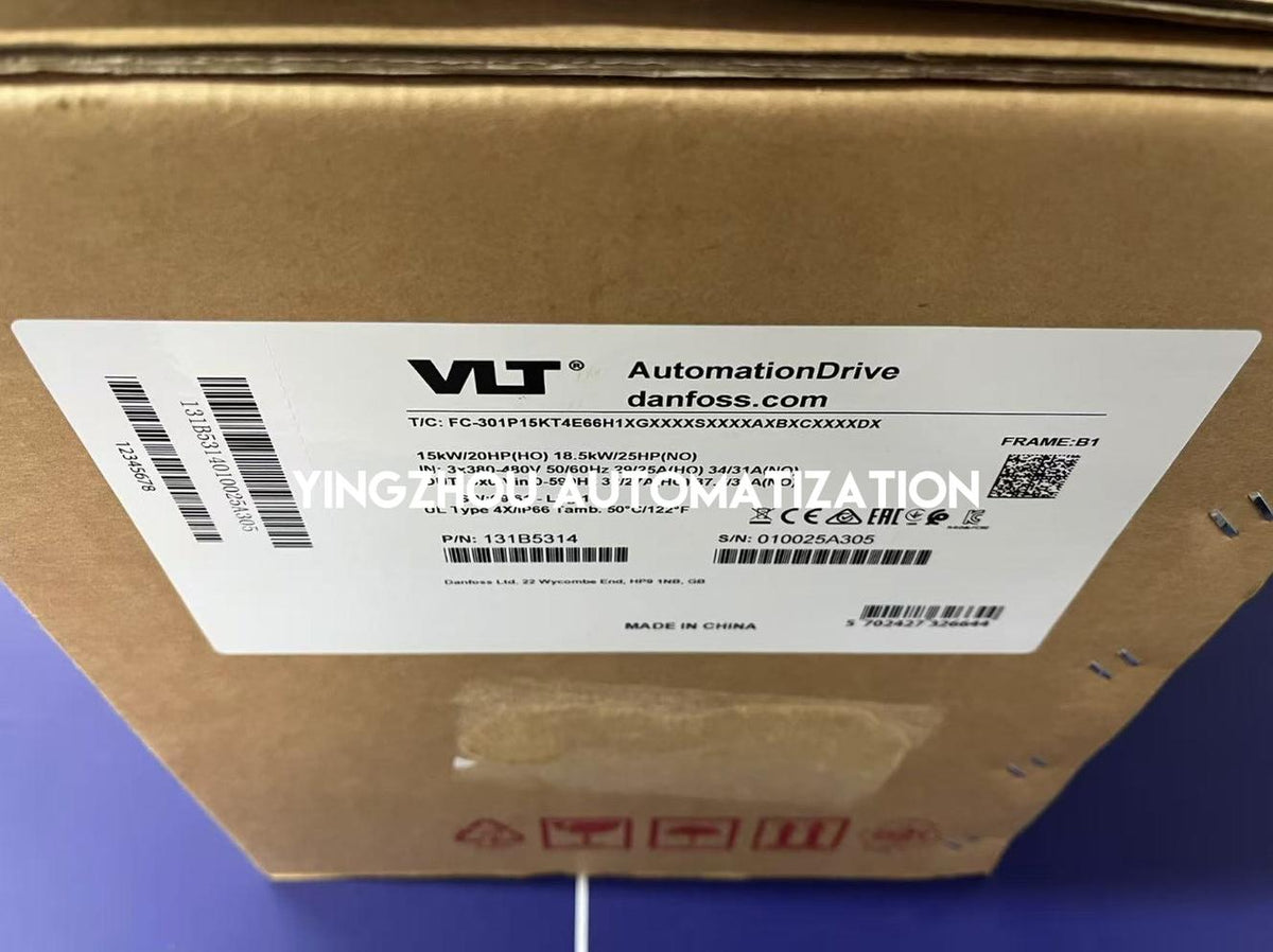 Danfoss VLT AutomationDrive FC 301 | 15kW (20HP) 3-Phase 380-480V | 131B5314 IP66/NEMA 4X VFD | FC-301P15K Model | Brand New Original-vezhoo