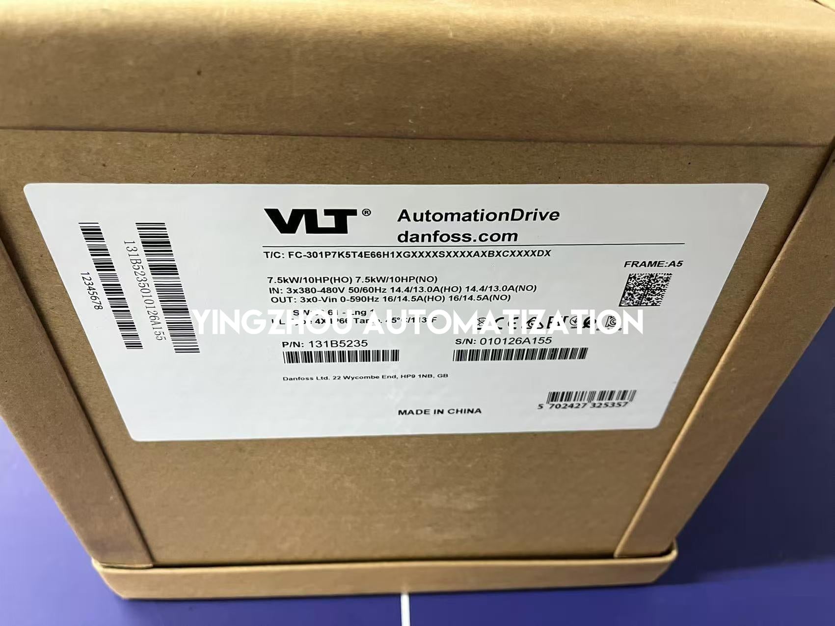 Danfoss VLT AutomationDrive FC 301 | 7.5kW (10HP) 3-Phase 380-480V | 131B5235 IP66/NEMA 4X VFD | FC-301P7K5 Model | Brand New Original-vezhoo