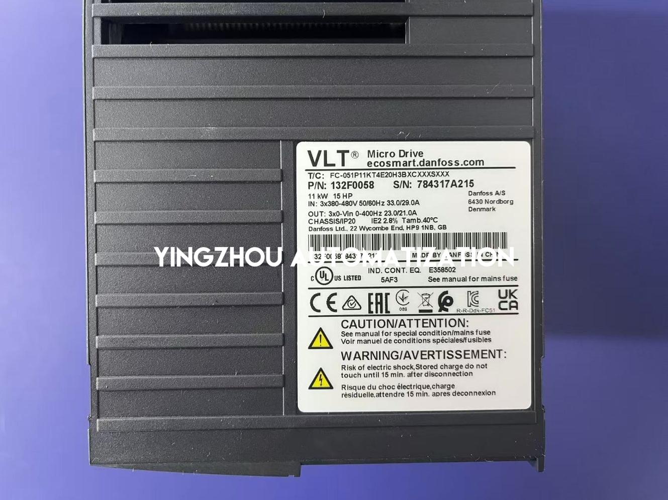 Danfoss VLT Micro Drive FC 051 | 11kW (15HP) 3-Phase 380-480V | 132F0058 Compact VFD | FC-051P11K Model | Brand New Original-vezhoo