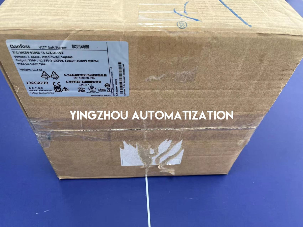 Danfoss VLT Soft Starter MCD 600 | 194A (3-Phase 200-525V) | 136G8779 High-Performance | MCD60194B Model | Built-in Bypass | Brand New Original-vezhoo