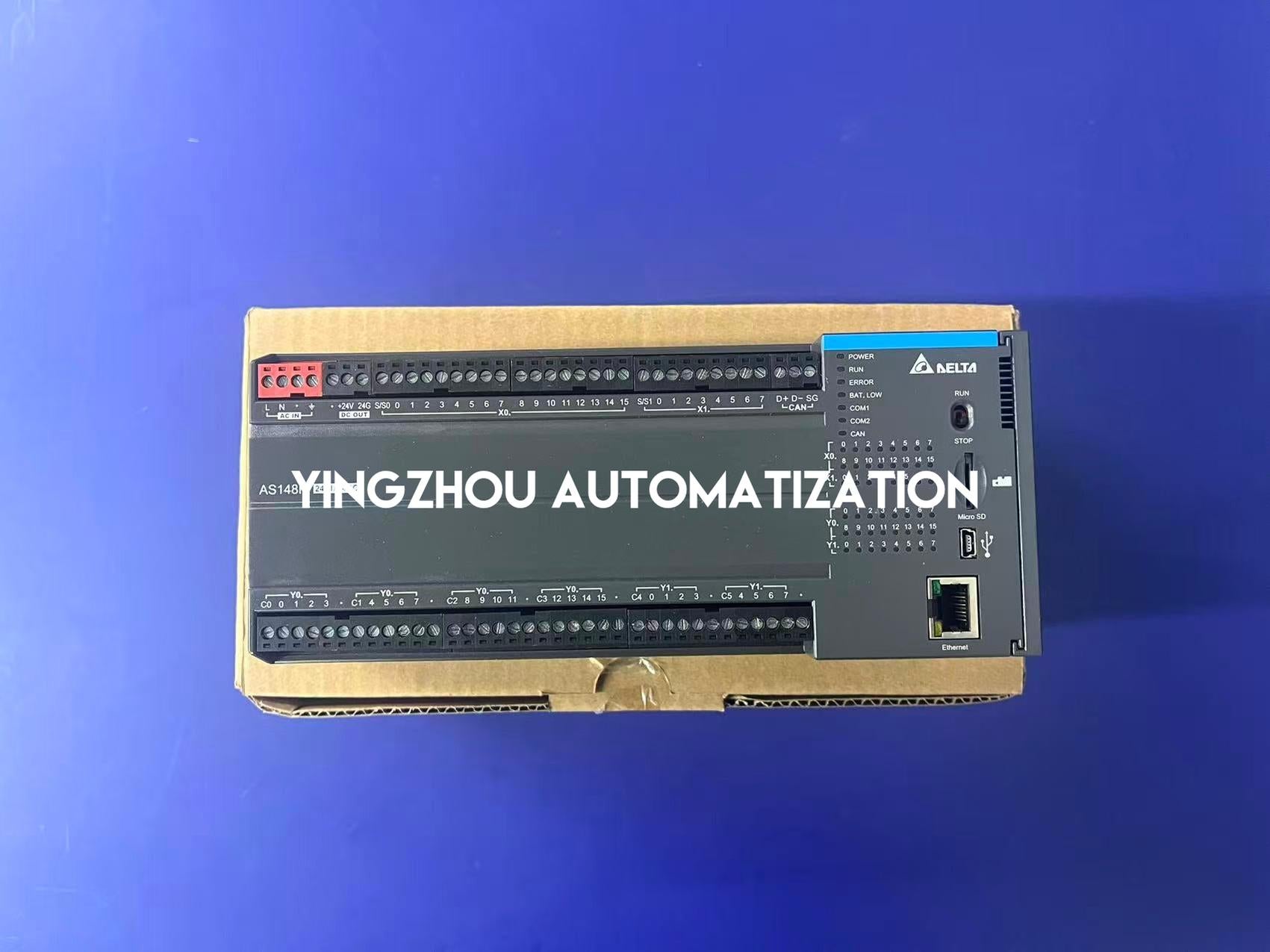 Delta AS Series PLC CPU AS148R-A - 48-Point Digital I/O (24DI/24DO Relay), 100-240VAC-vezhoo