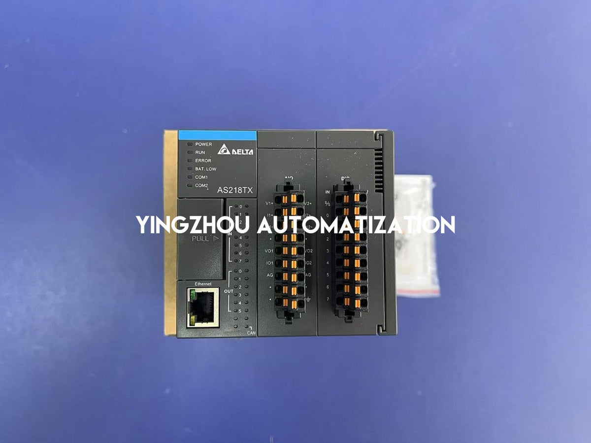 Delta AS218TX-A AS200 Series PLC CPU - 8DI / 6DO / 2AI / 2AO, Ethernet, CANopen, 24VDC-vezhoo