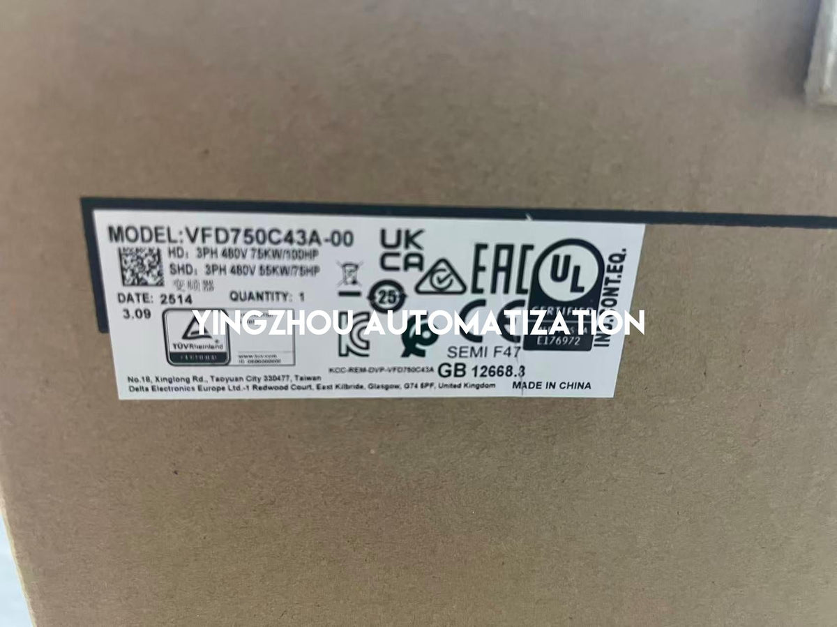 Delta C2000+ Series High Performance Vector Control Drive VFD750C43A-00 - 75kW (100HP) 400V-vezhoo