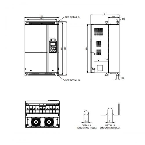Delta CP2000 Series VFD750CP43B-00 AC Drive - 75kW (100HP) 460V 3-Phase IP00 Fan & Pump VFD-vezhoo