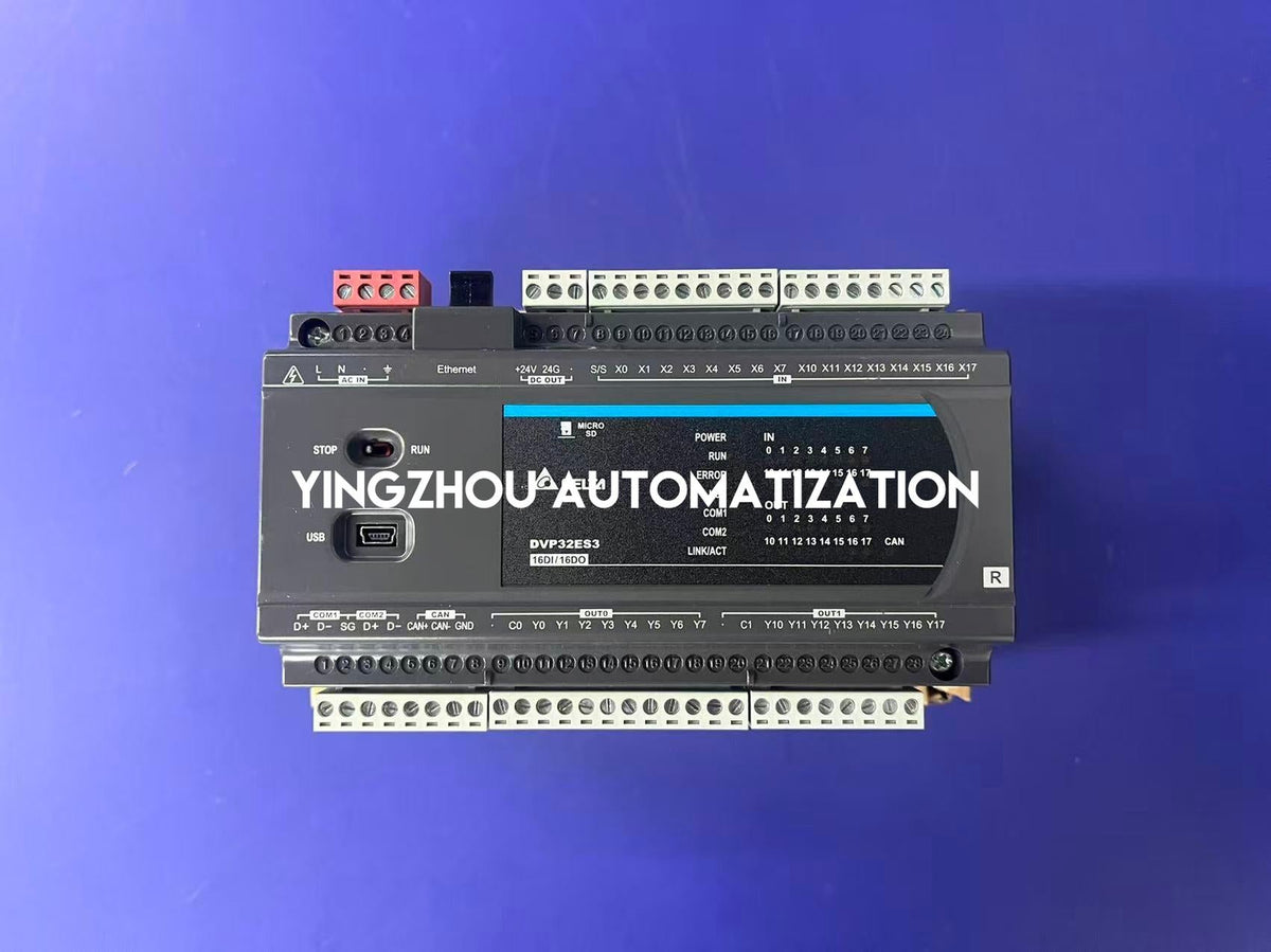 Delta DVP-ES3 Series PLC CPU DVP32ES300R - 32-Point (16DI/16DO Relay), Built-in Ethernet & CANopen-vezhoo