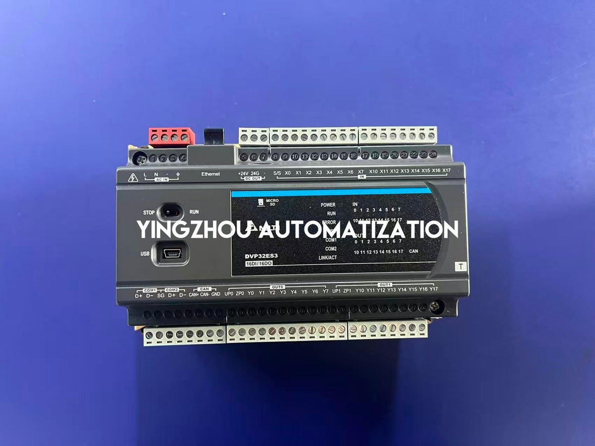 Delta DVP32ES300T PLC - ES3 Series High-Performance CPU, 16DI/16DO Transistor, Ethernet-vezhoo