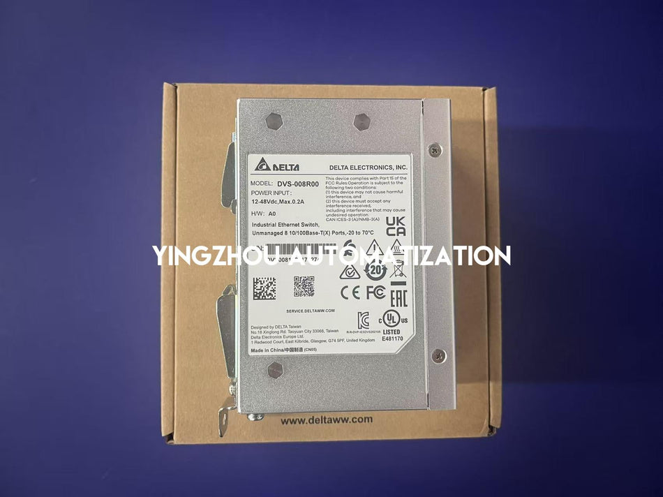 Delta DVS Series DVS-008R00 Industrial 8-Port Unmanaged Ethernet Switch - DIN-Rail Mount-vezhoo