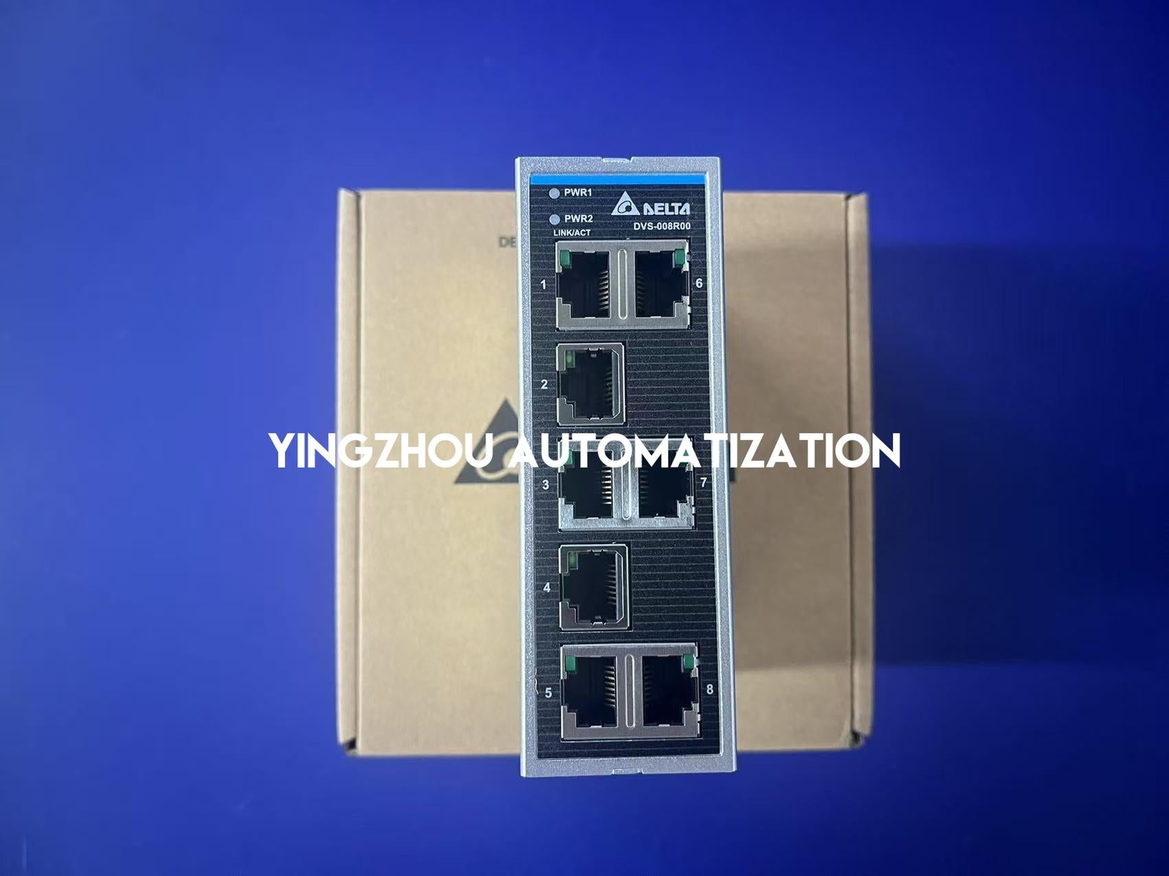 Delta DVS Series DVS-008R00 Industrial 8-Port Unmanaged Ethernet Switch - DIN-Rail Mount-vezhoo
