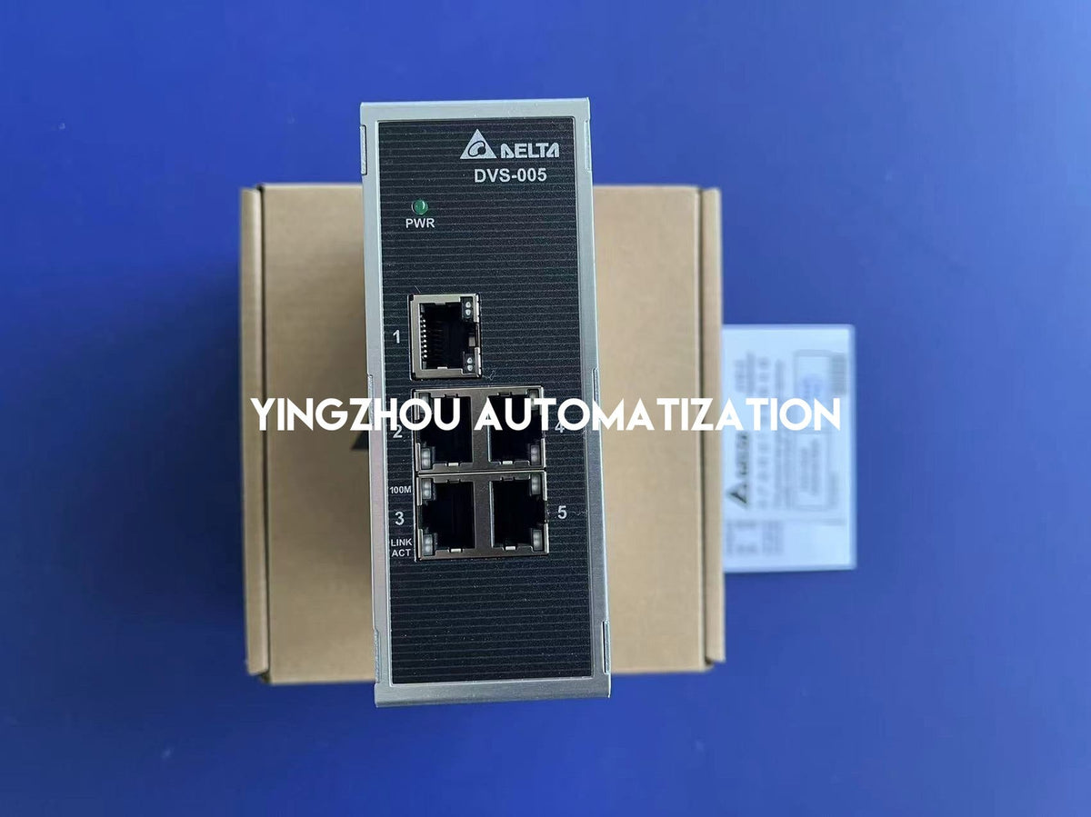 Delta DVS Series Industrial 5-Port Unmanaged Ethernet Switch DVS-005I00 - 10/100Base-T, DIN-Rail-vezhoo