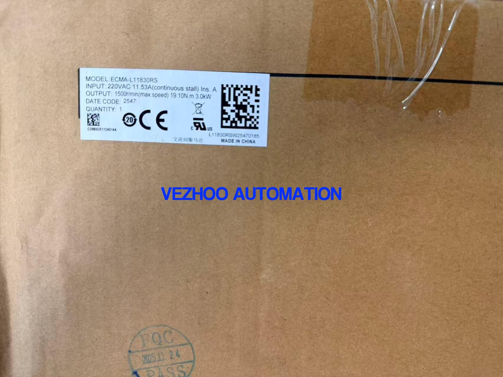 Delta ECMA-L11830RS ASDA-A2 AC Servo Motor 3kW 1500RPM 180mm Frame-vezhoo