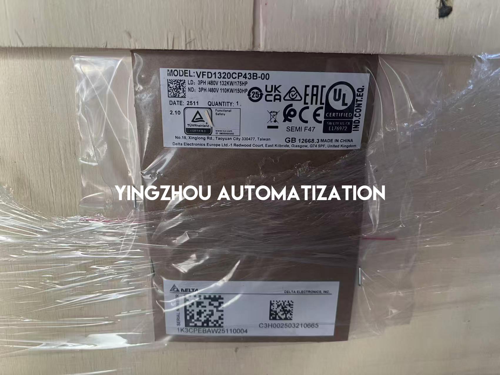 Delta VFD-CP2000 VFD1320CP43B-00 AC Drive - 132kW (175HP), 460V 3-Phase, IP20, BACnet-vezhoo