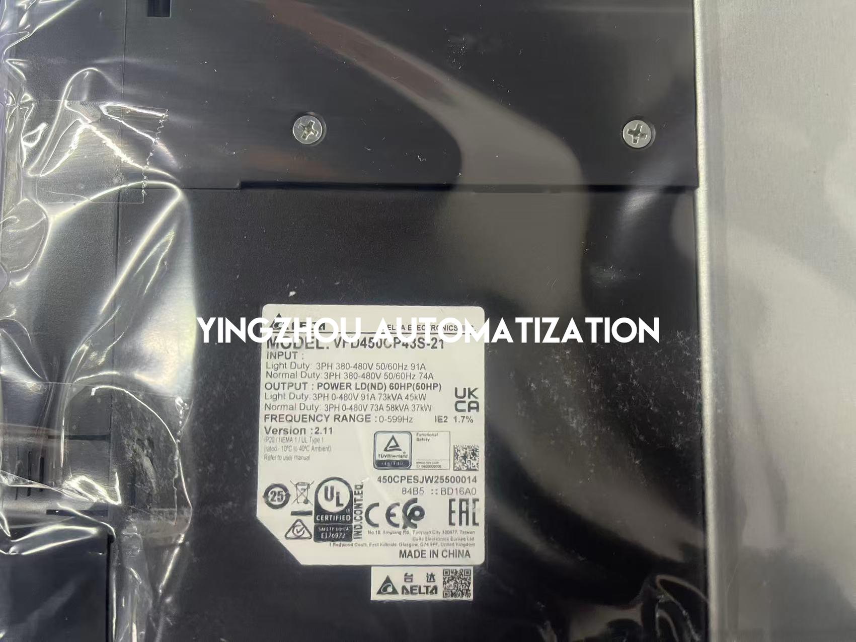 Delta VFD-CP2000 VFD450CP43S-21 AC Drive - 45kW (60HP), 460V 3-Phase, IP20, Built-in PLC-vezhoo