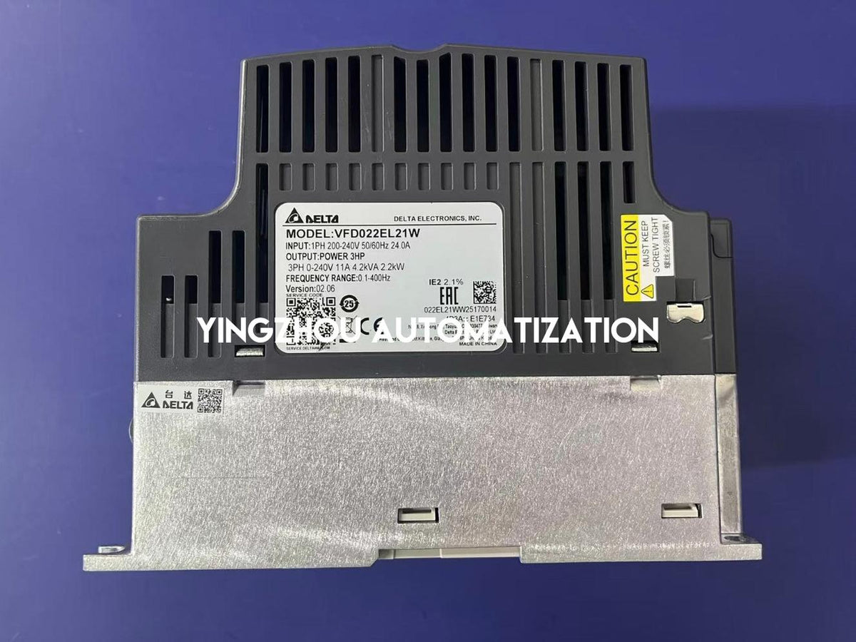 Delta VFD022EL21W VFD-EL-W Series AC Drive - 2.2kW (3HP), 230V 1-Phase Input, Compact Variable Frequency Drive-vezhoo