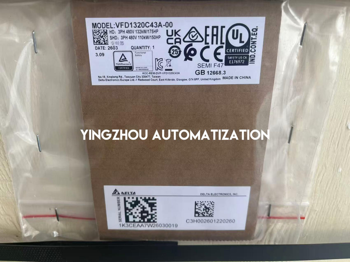 Delta VFD1320C43A-00 C2000+ Series VFD - 175HP (132kW), 460V, 3-Phase, IP00-vezhoo
