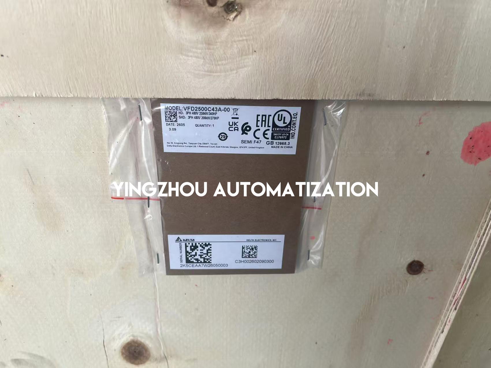 Delta VFD2500C43A-00 C2000+ Series VFD - 340HP (250kW), 460V, 3-Phase, IP00-vezhoo