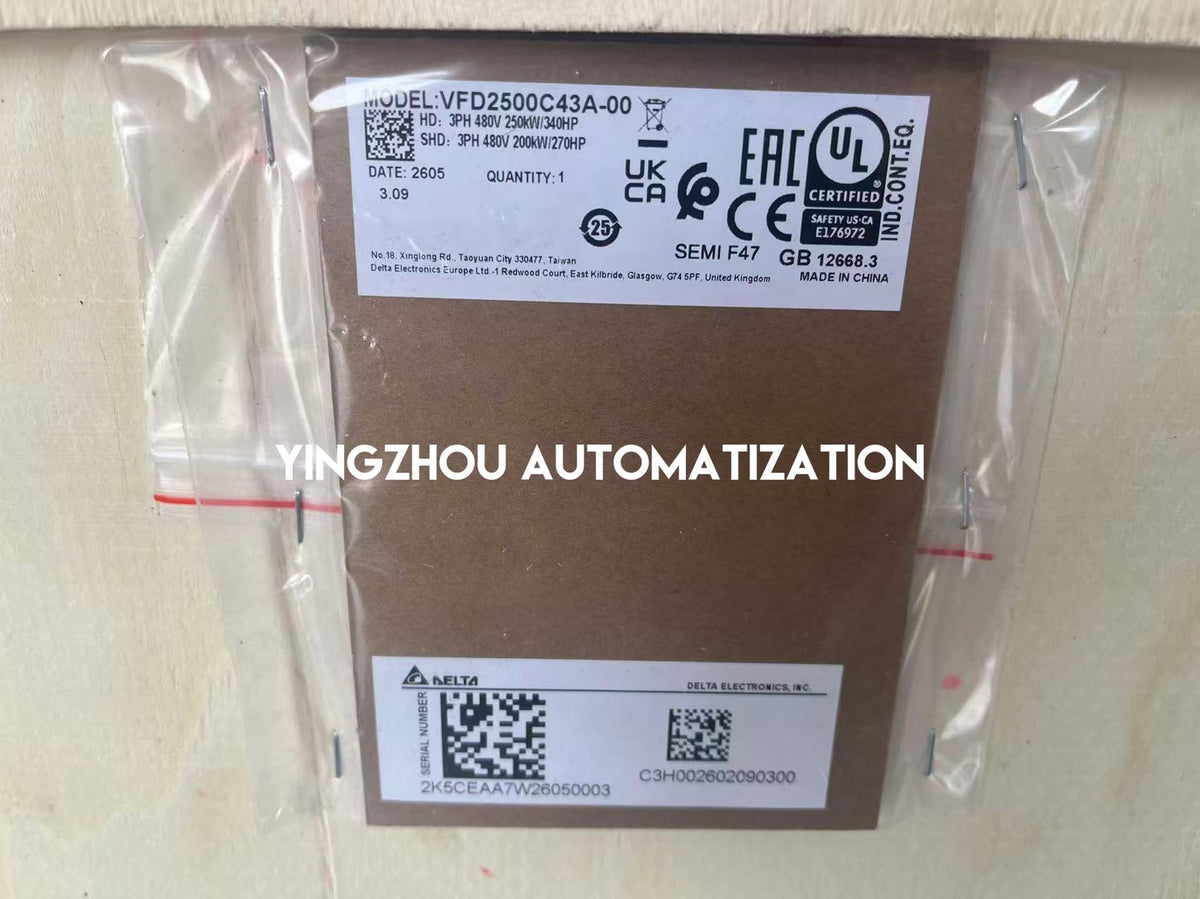 Delta VFD2500C43A-00 C2000+ Series VFD - 340HP (250kW), 460V, 3-Phase, IP00-vezhoo