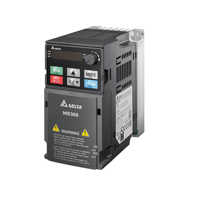 Delta VFD2A8MS23ANSAA MS300 Series VFD - 0.4kW (0.5HP), 230V 3-Phase Input, Compact Vector Control-vezhoo