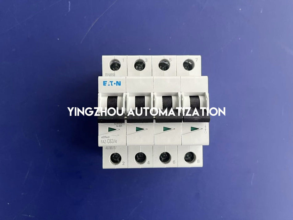 Eaton Moeller FAZ-C63/4 Miniature Circuit Breaker | 4-Pole, 63A, Type C Curve-vezhoo