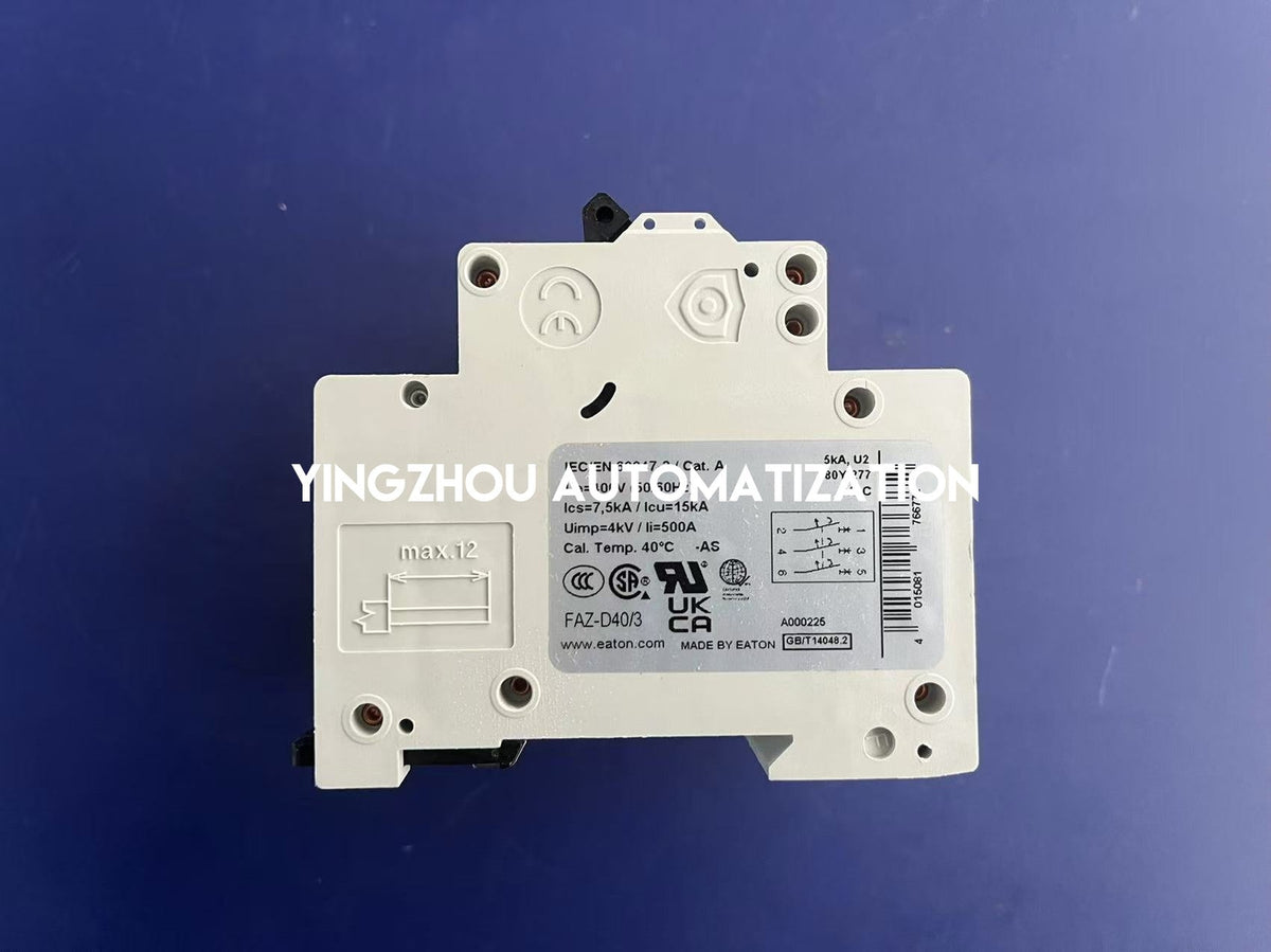 Eaton Moeller FAZ-D40/3 Miniature Circuit Breaker | 3-Pole, 40A, Type D Curve-vezhoo