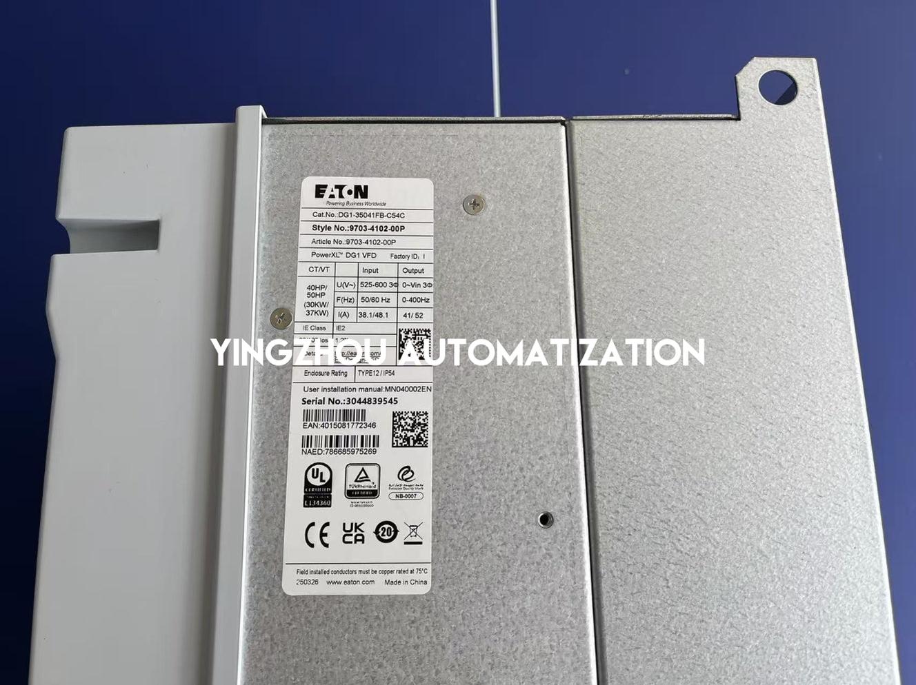 Eaton PowerXL DG1 VFD DG1-35041FB-C54C | 3-Phase 575V, 40HP (30kW), IP54/Type 12-vezhoo