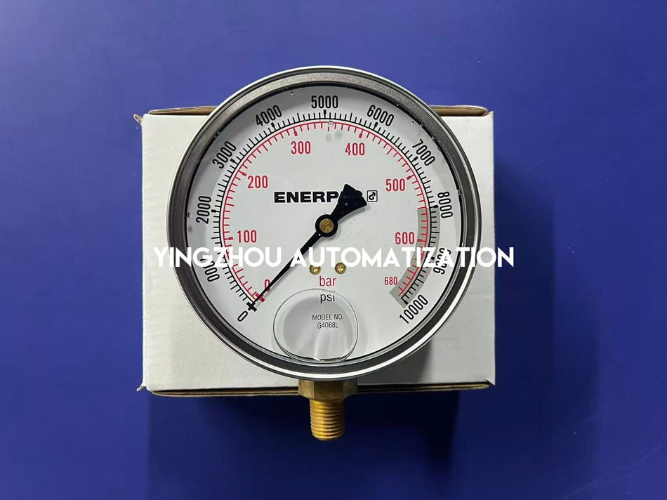 Enerpac G4088L Hydraulic Pressure Gauge | 4" Face | 0-10,000 psi / 0-700 bar | 1/4" NPT-vezhoo