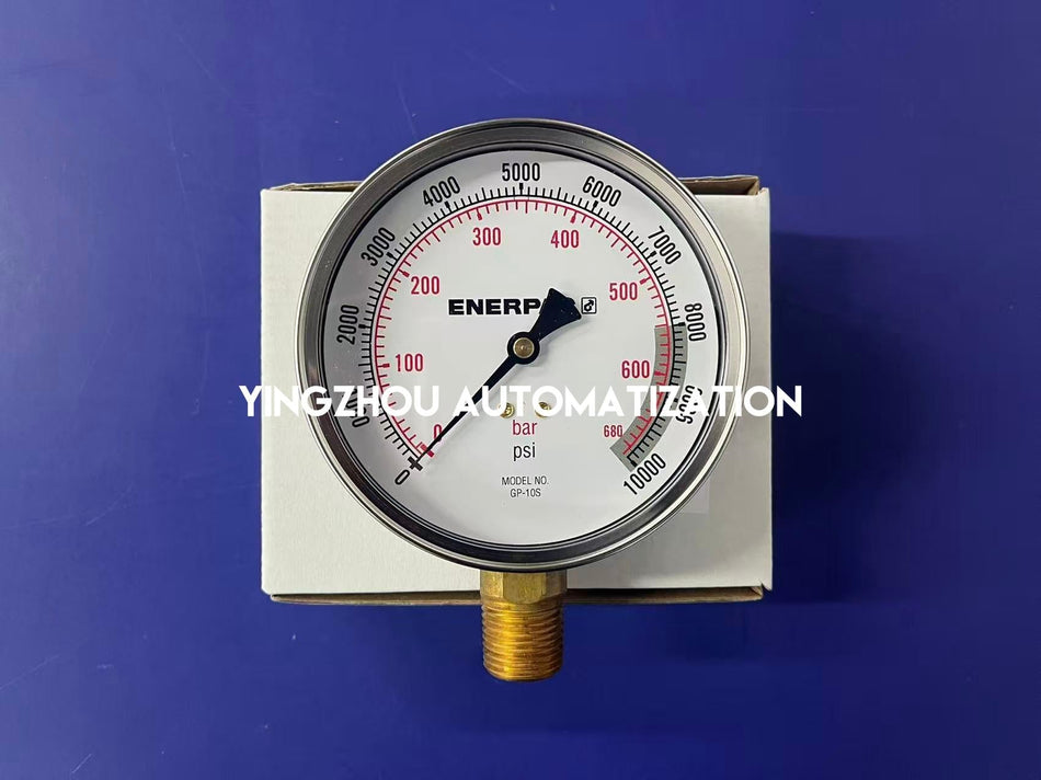 Enerpac GP10S Hydraulic Pressure Gauge | 10,000 psi / 700 bar, 4" Face, 1/2" NPTF-vezhoo
