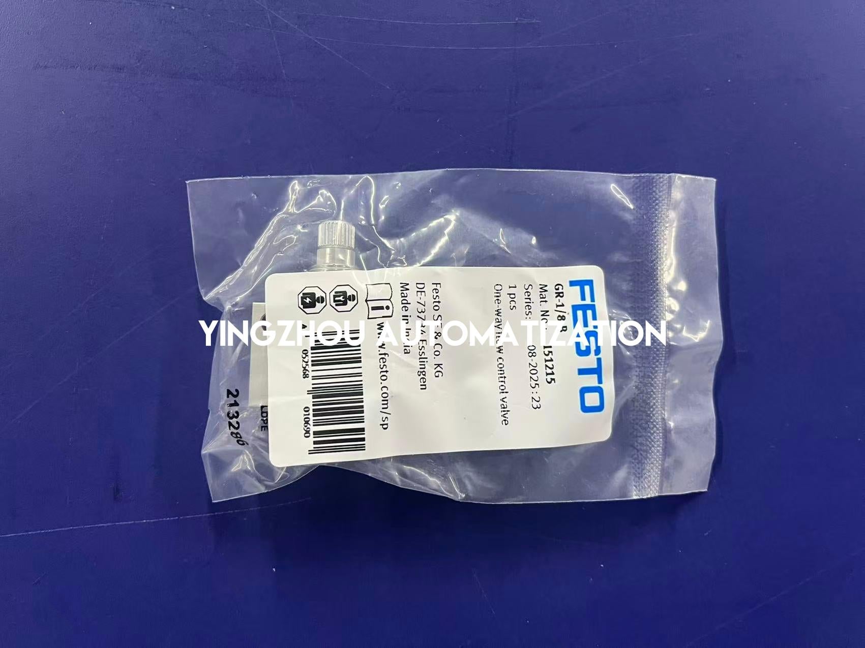 Festo 151215 GR-1/8-B One-Way Flow Control Valve | In-line | G1/8" Ports-vezhoo