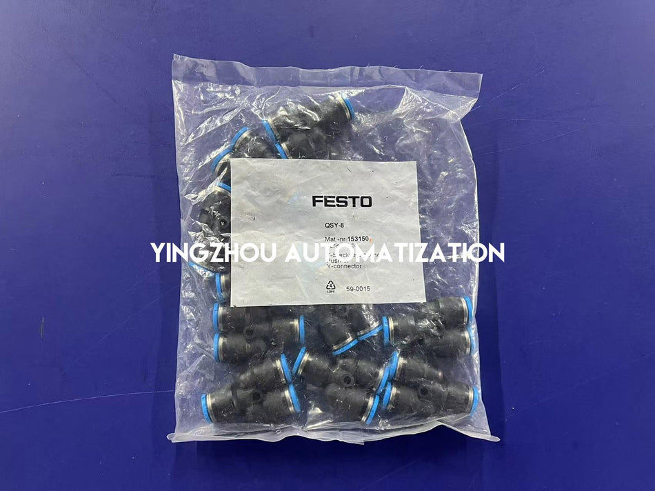 Festo 153150 QSY-8 Push-In Y-Connector | 8mm to 8mm | Pneumatic Air Fitting-vezhoo