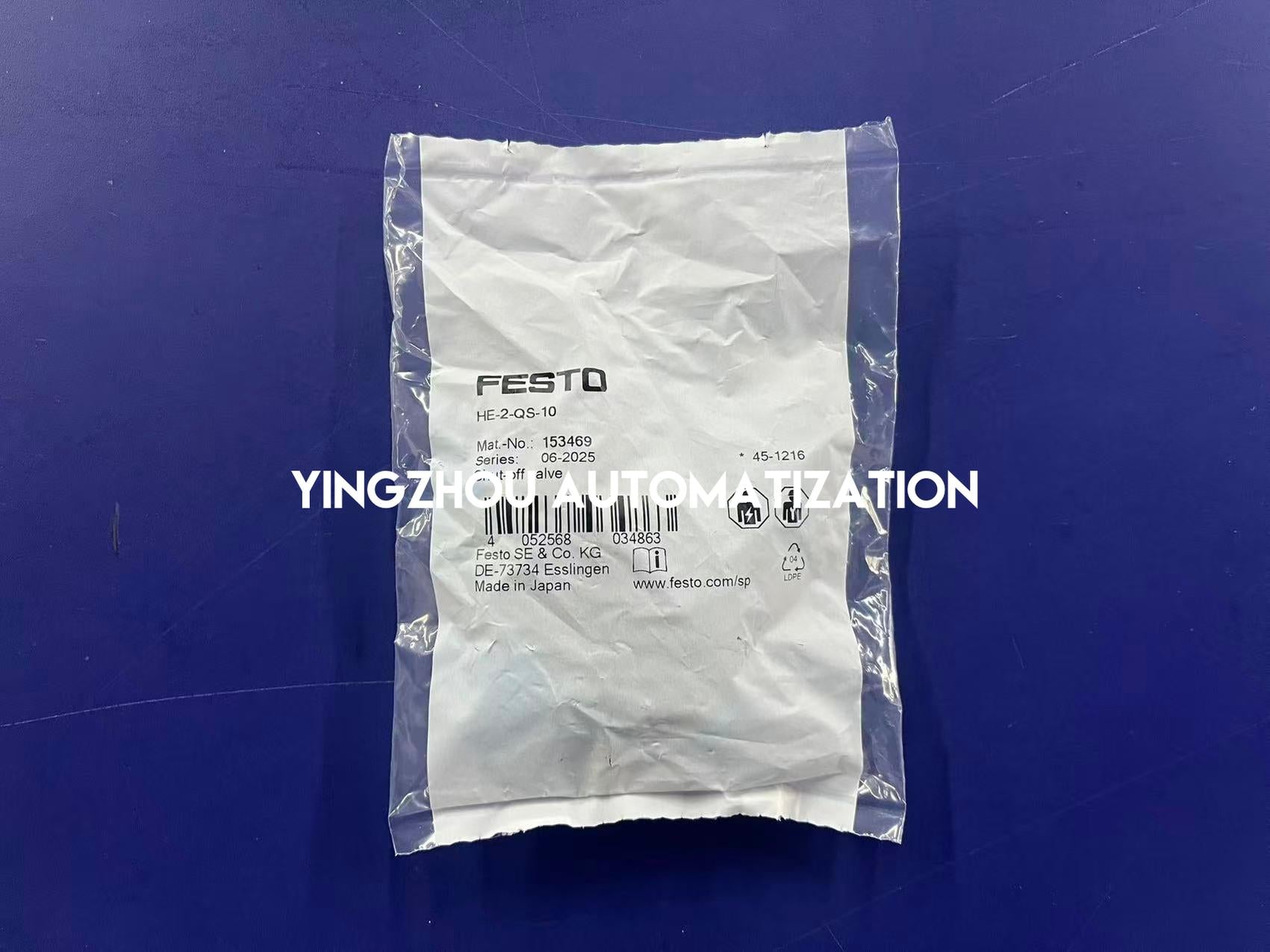 Festo 153469 HE-2-QS-10 Manual Shut-Off Valve | 10mm Push-In | 2/2-Way Bistable-vezhoo