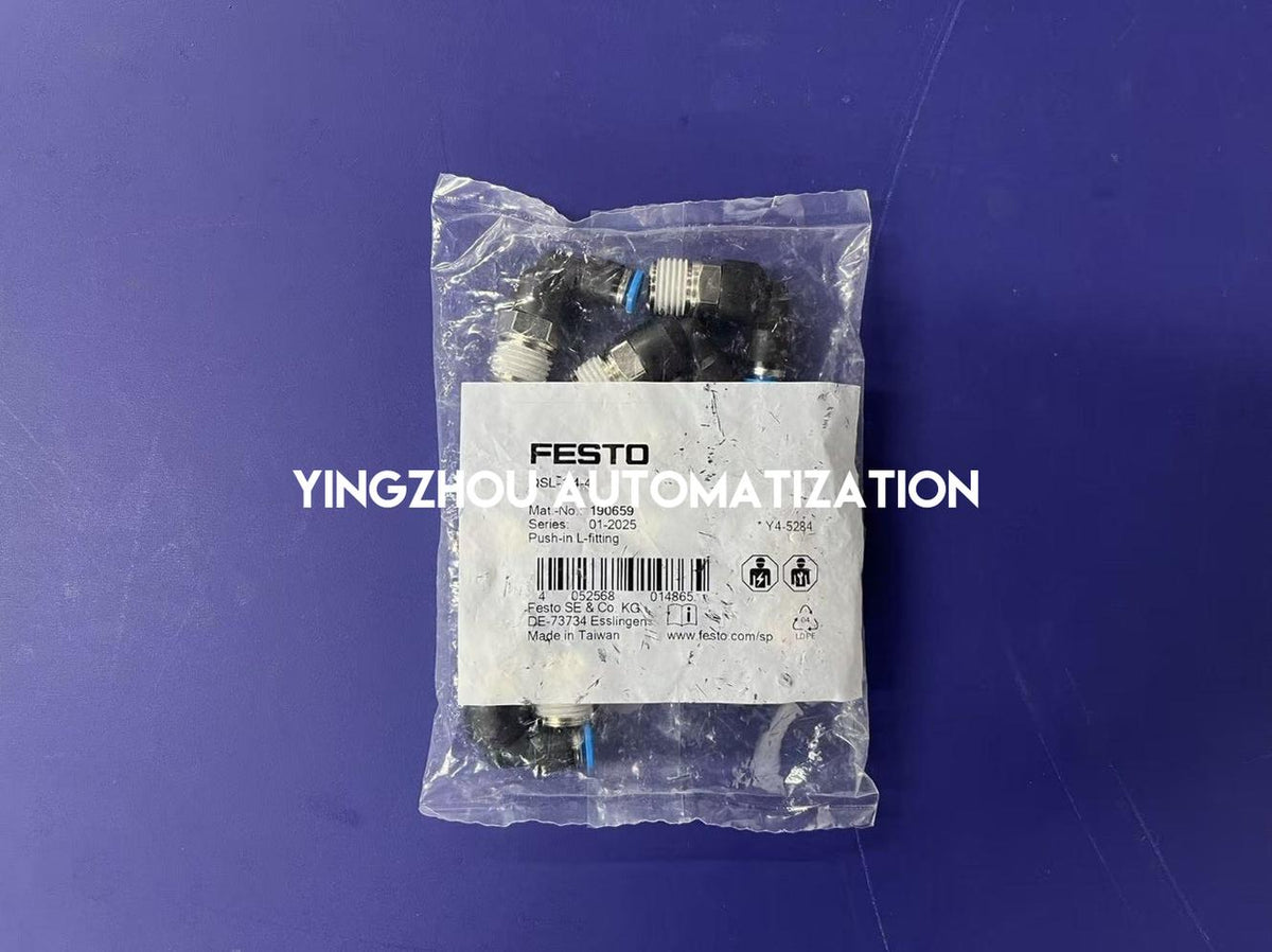 Festo 190659 QSL-1/4-4 Push-in Fitting | G1/4" to 4mm Tube | 90° Elbow-vezhoo