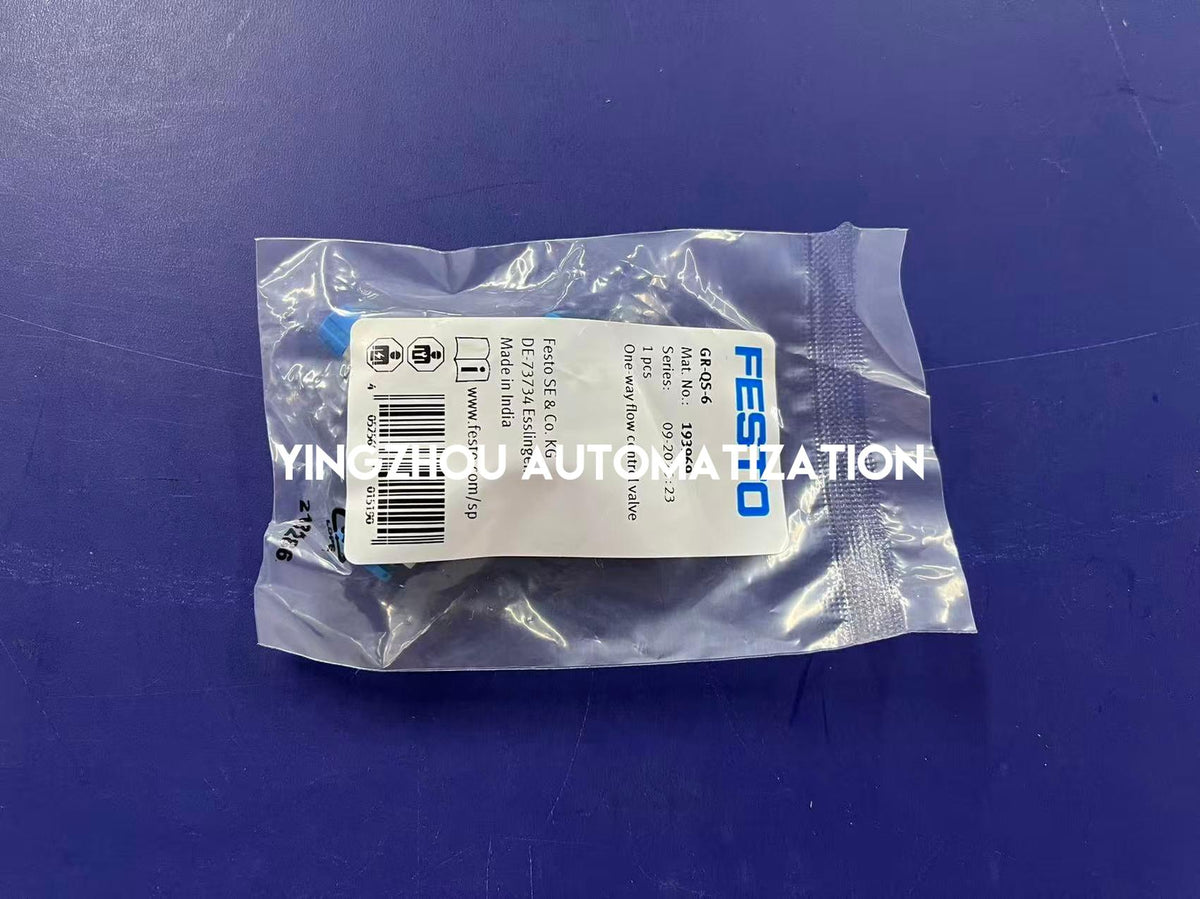 Festo 193969 GR-QS-6 One-Way Flow Control Valve | 6mm Push-In | Inline-vezhoo