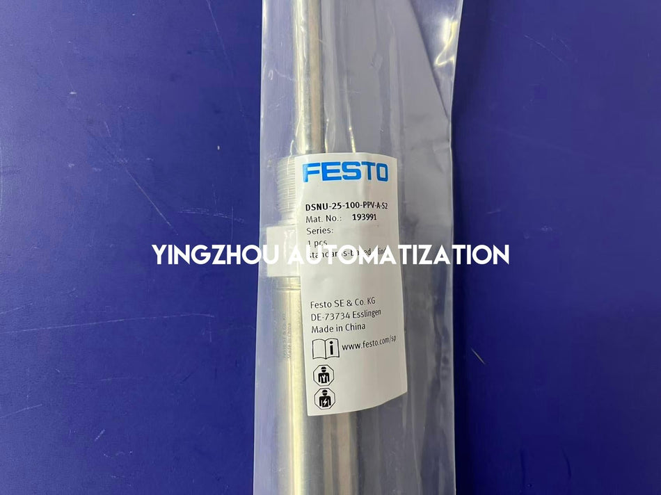 Festo 193991 DSNU-25-100-PPV-A-S2 Round Cylinder | ISO 6432 | 25mm Bore | 100mm Stroke | Reinforced Rod-vezhoo