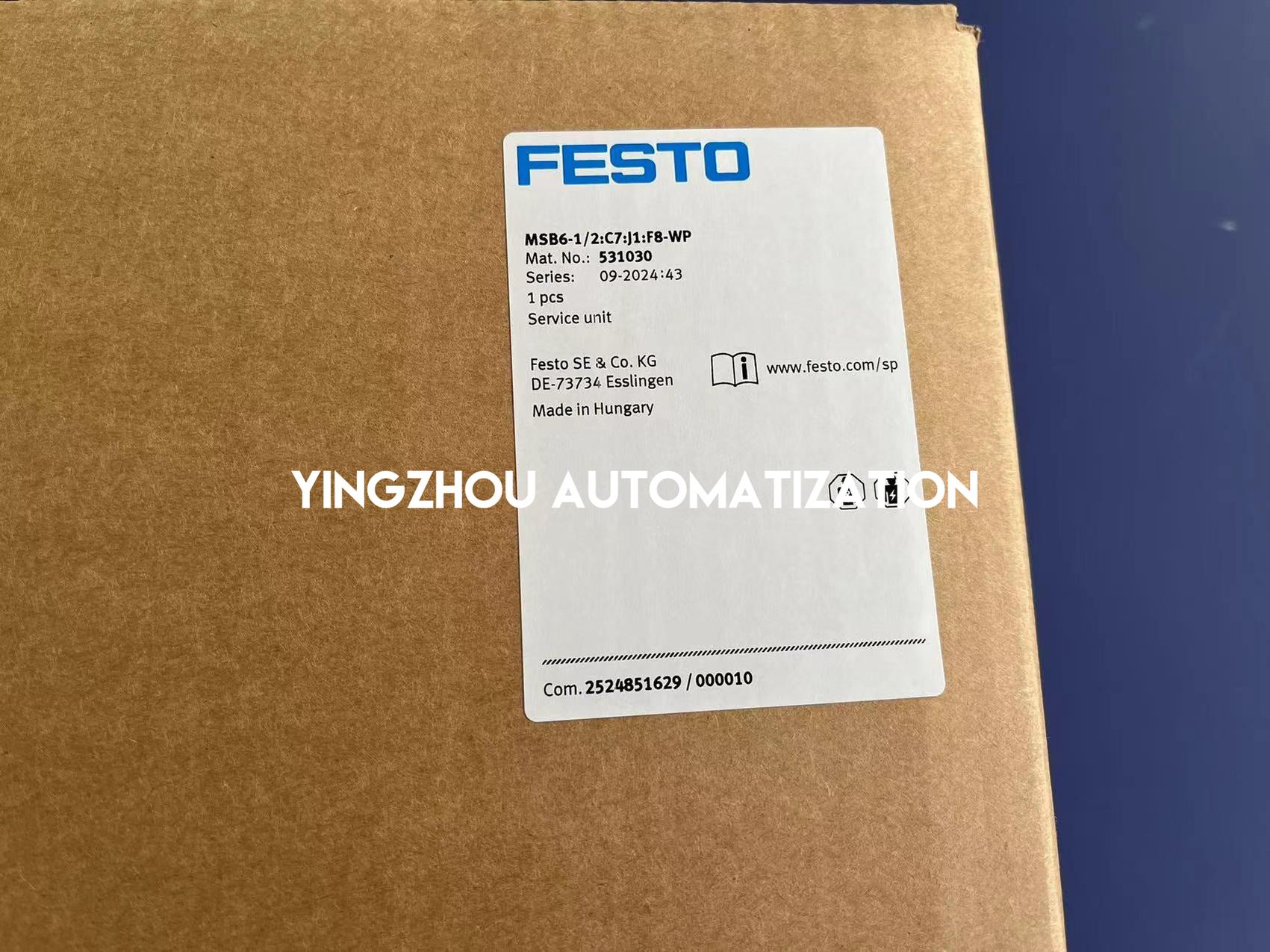 Festo 531030 MSB6-1/2:C7:J1:F8-WP Service Unit | G1/2" | Filter-Regulator & Lubricator Combo-vezhoo