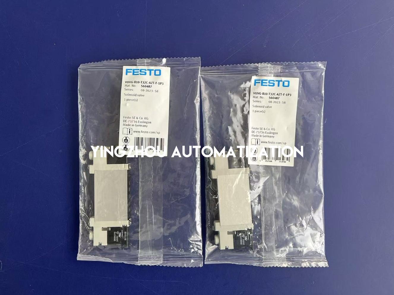 Festo 566487 VUVG-B10-T32C-AZT-F-1P3 Solenoid Valve | 2x 3/2-Way NC | 24V DC | 10mm-vezhoo