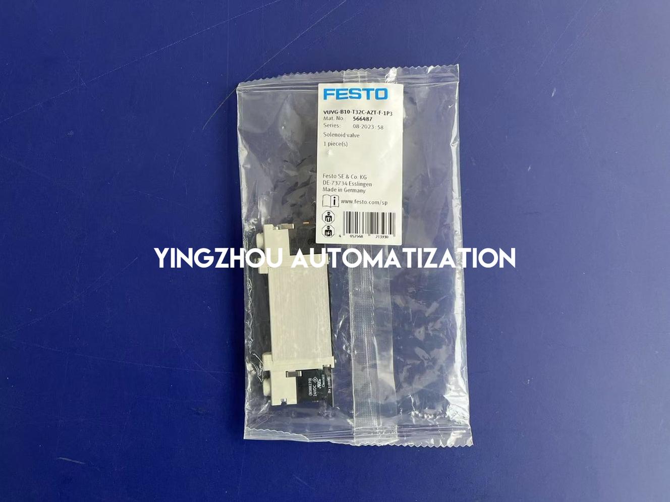 Festo 566487 VUVG-B10-T32C-AZT-F-1P3 Solenoid Valve | 2x 3/2-Way NC | 24V DC | 10mm-vezhoo