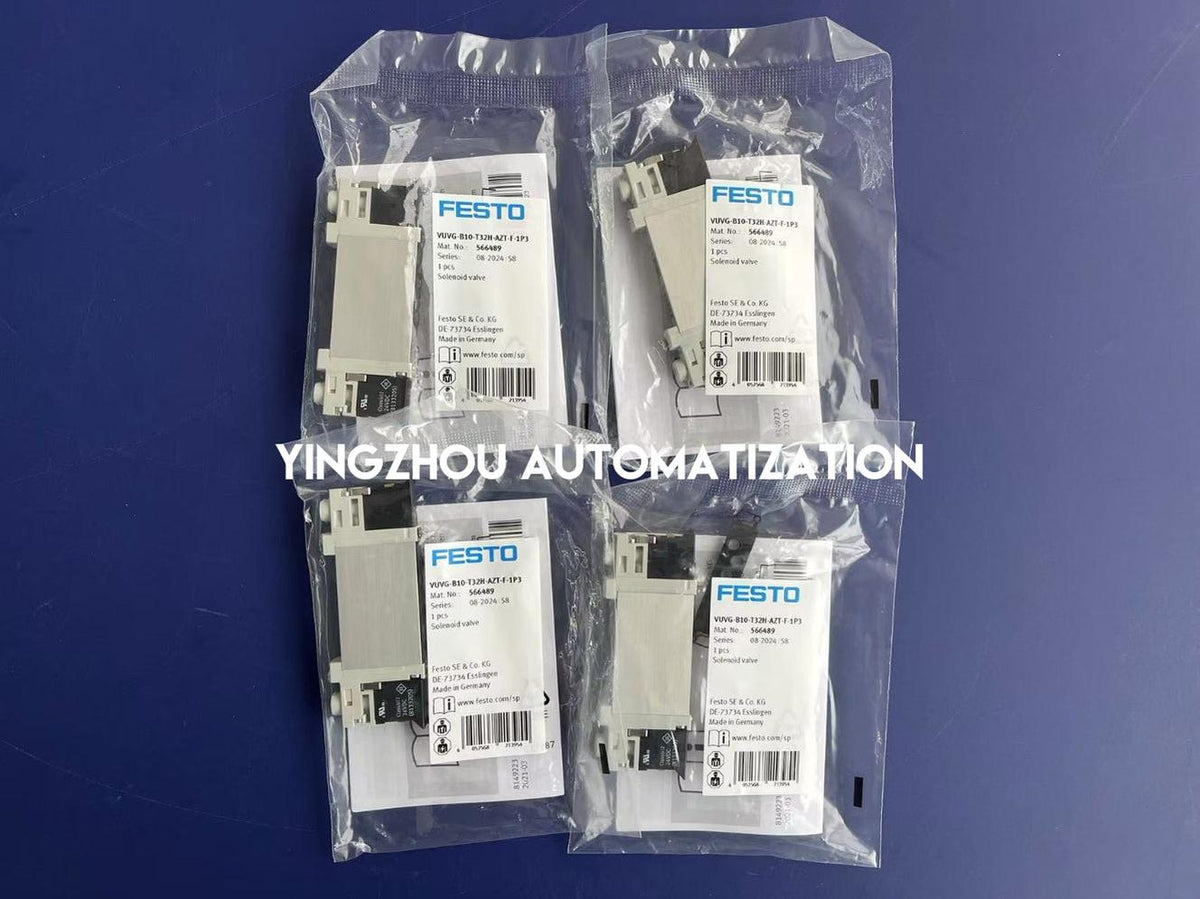 Festo 566489 VUVG-B10-T32H-AZT-F-1P3 Solenoid Valve | 2x 3/2-Way (NO/NC) | 24V DC | 10mm-vezhoo