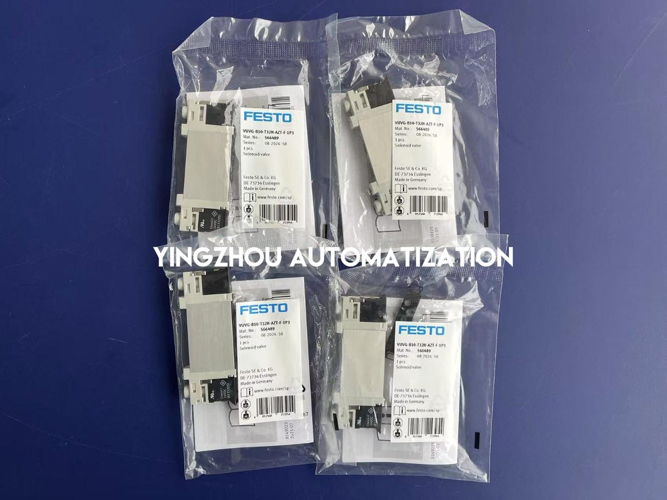 Festo 566489 VUVG-B10-T32H-AZT-F-1P3 Solenoid Valve | 2x 3/2-Way (NO/NC) | 24V DC | 10mm-vezhoo